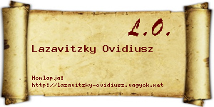 Lazavitzky Ovidiusz névjegykártya